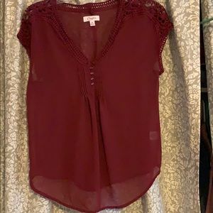 Women’s candies burgundy blouse